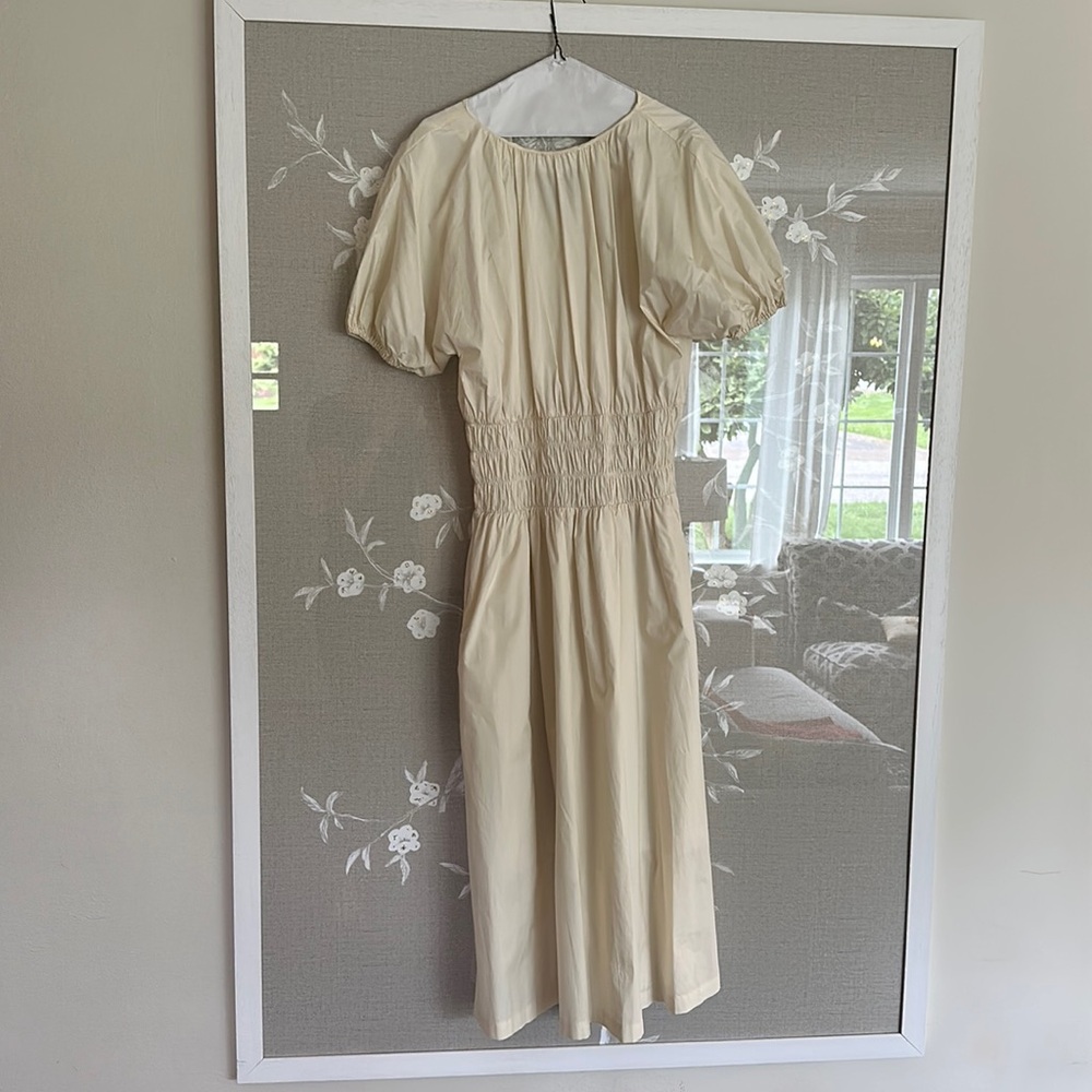 Ecru Cream Cotton Maxi Dress